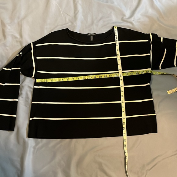 Eileen Fisher striped classic lightweight sweater L - Picture 2 of 3